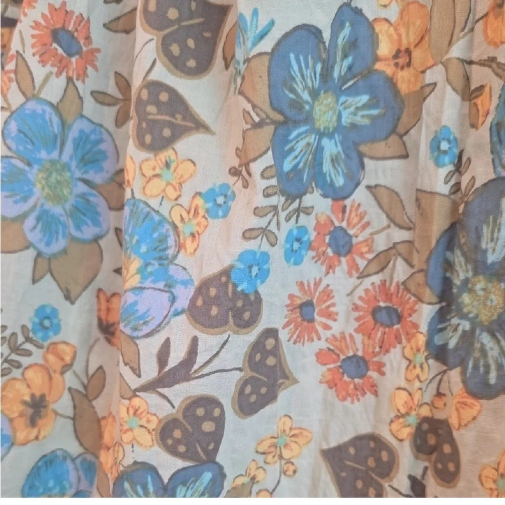 a.n.a Blue and Brown Floral Button-Down Shirt - Picture 2 of 7